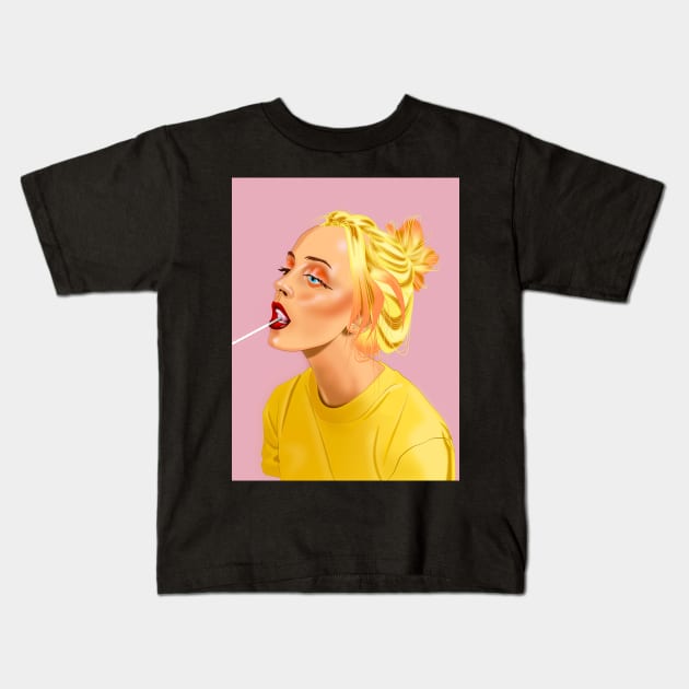 Lollipop girl Kids T-Shirt by draxspot